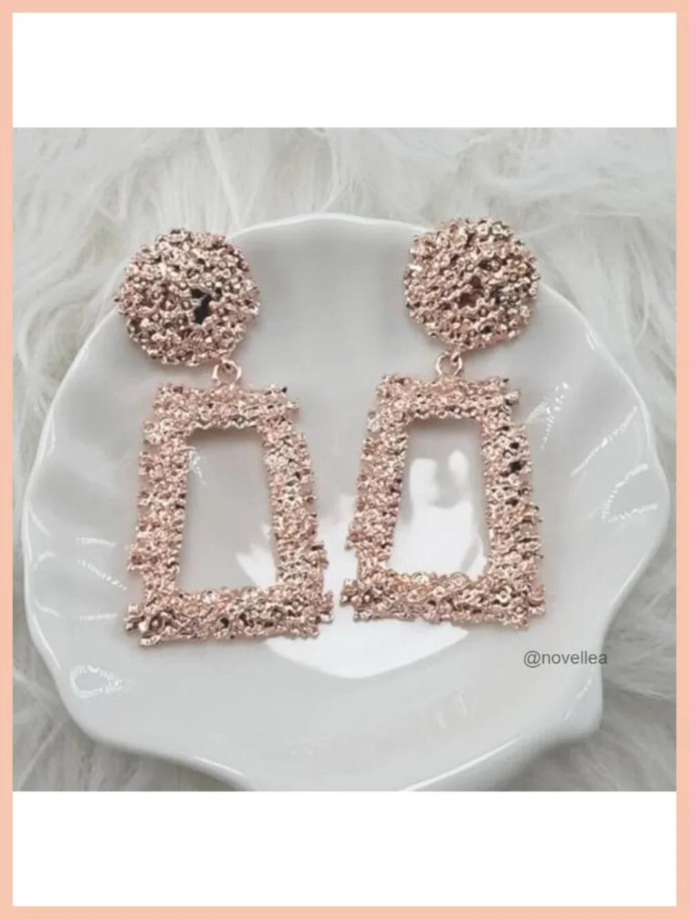 Matte Gold Trapezoid Dangle Earrings Textured Relief Geometric Statement Jewelry